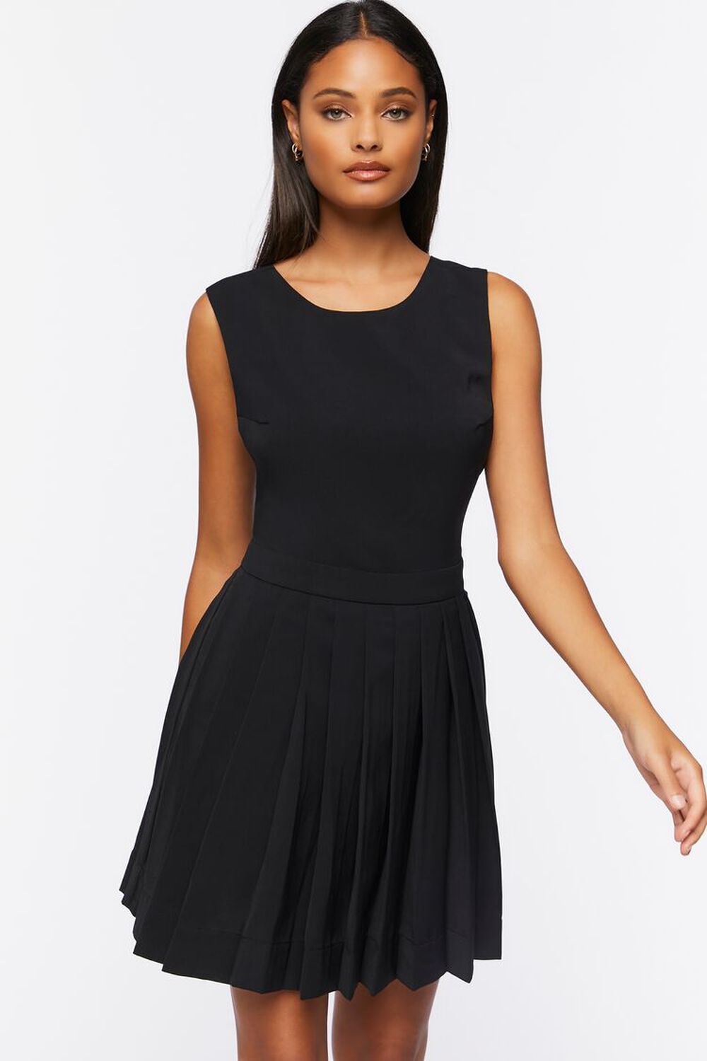 BLACK Pleated Mini Dress, image 1