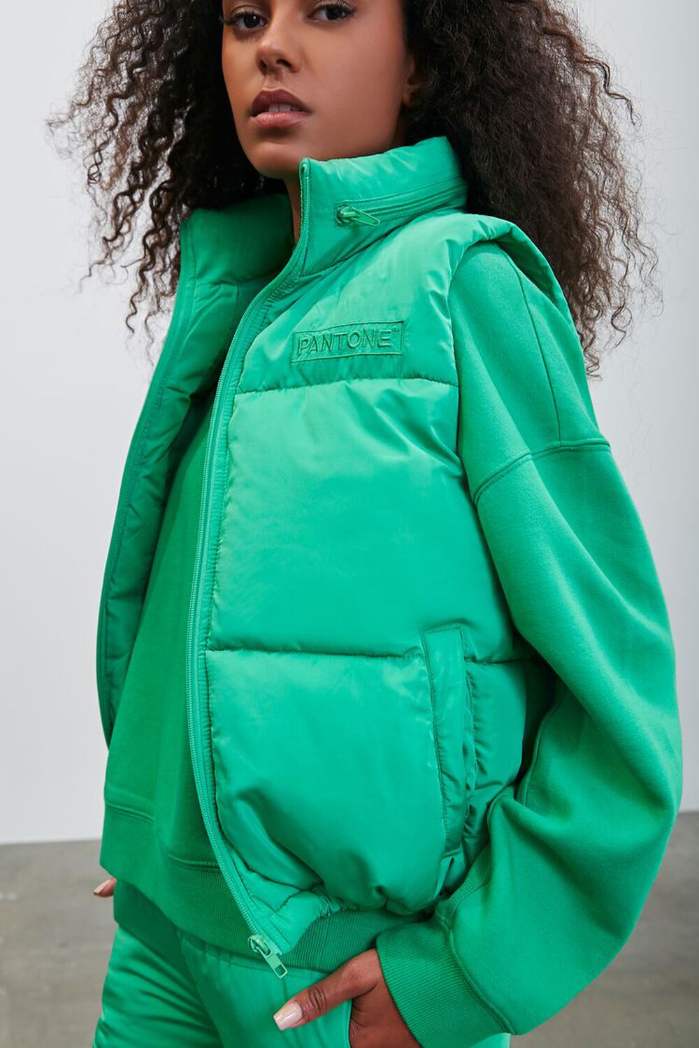 GREEN Pantone Puffer Vest, image 1