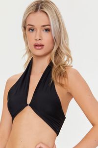 BLACK Versatile Halter Bikini Top, image 4