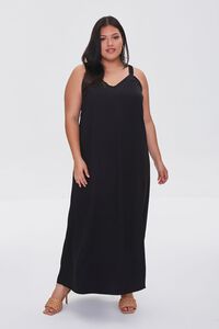 BLACK Plus Size M-Slit Maxi Dress, image 2