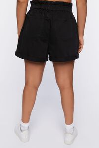 BLACK Plus Size Paperbag Corduroy Shorts, image 4