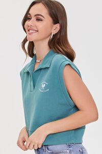 TEAL/WHITE Racquet Club Crop Top, image 2