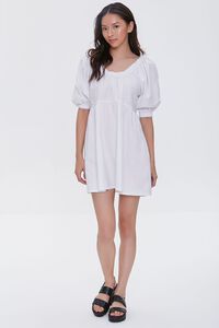 WHITE Linen-Blend Mini Dress, image 4