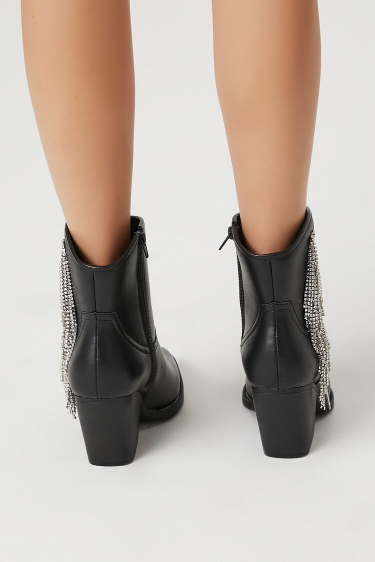 Rhinestone Black Mid Calf Boots High Heels Women Shoes | High heel boots  outfit, High heel boots ankle, Black mid calf boots