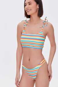 RAINBOW Rainbow-Striped Bikini Bottoms, image 1
