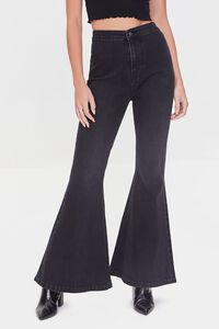 WASHED BLACK Flare High-Rise Jeans, image 2