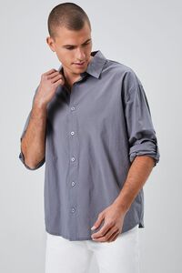 CHARCOAL Long-Sleeve Buttoned Shirt, image 1
