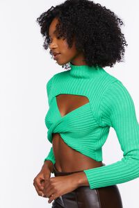 GREEN Twist-Front Combo Sweater, image 3