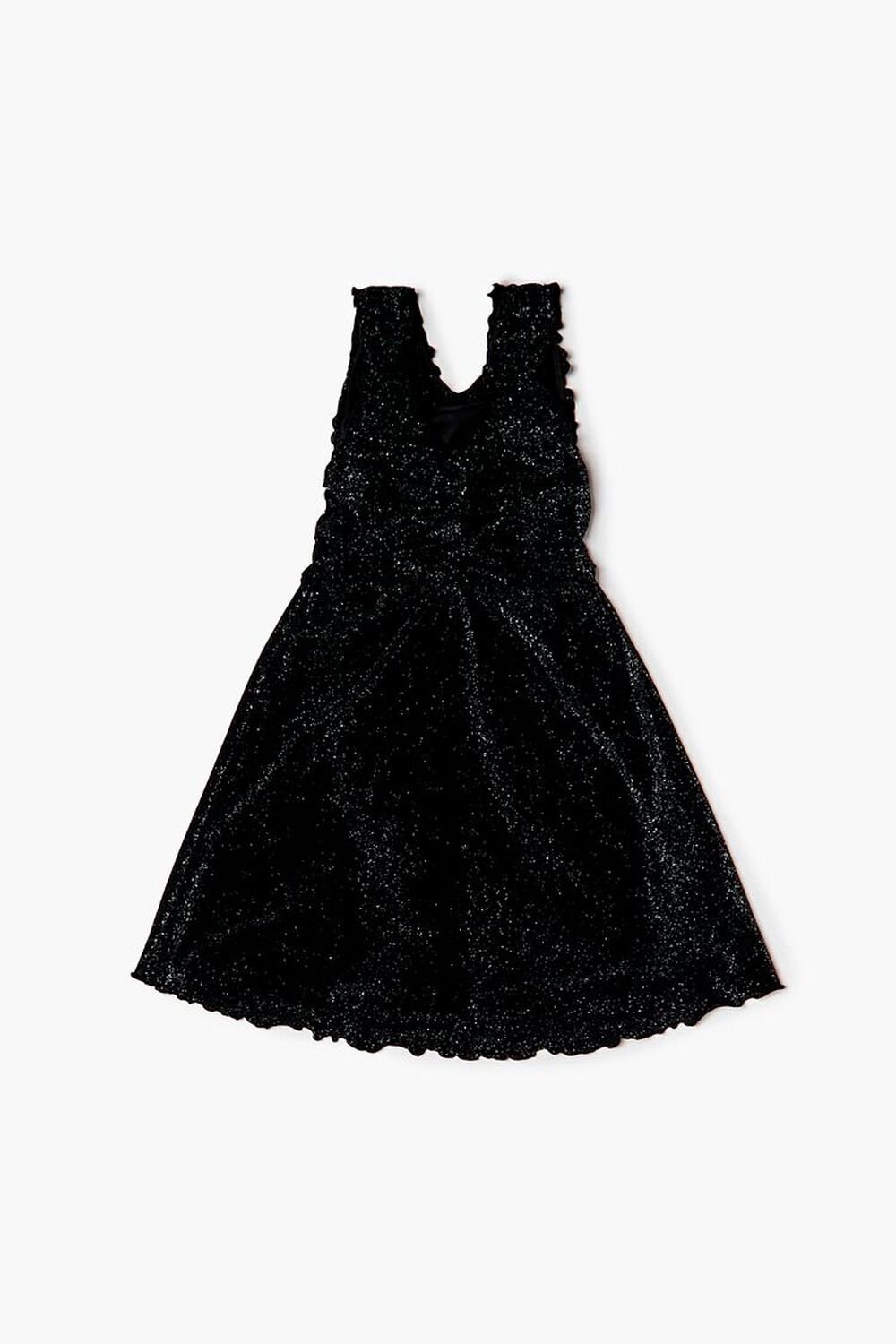 BLACK/SILVER Girls Glitter Sleeveless Mini Dress (Kids), image 1
