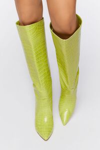 LIME Faux Croc Knee-High Stiletto Boots, image 4