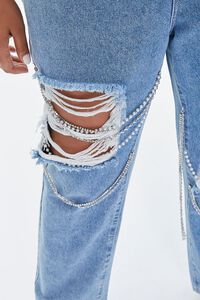 MEDIUM DENIM Plus Size Distressed Chain Jeans, image 5