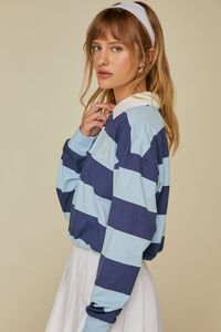 BLUE/MULTI Striped Rugby Cropped Shirt, image 2