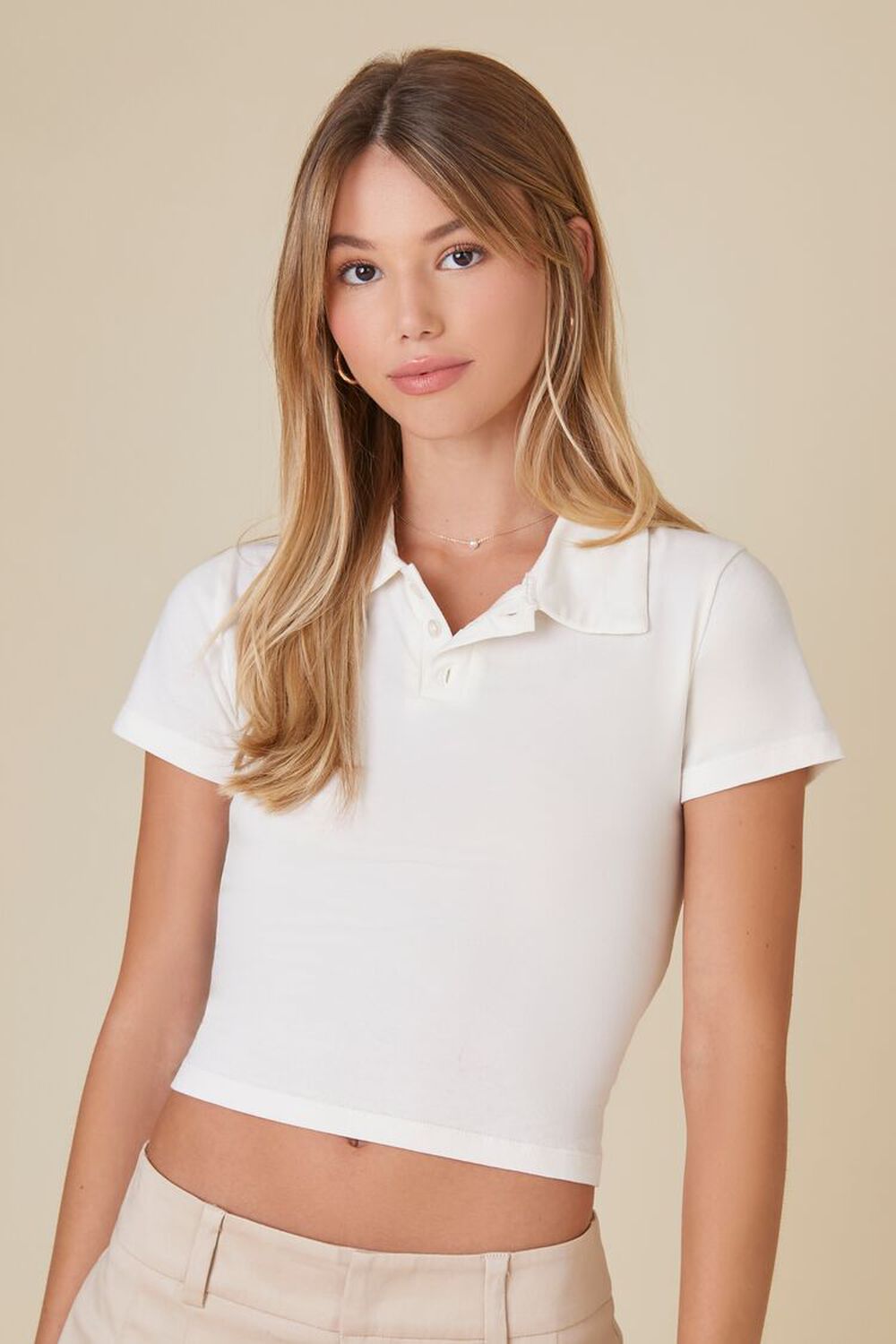 Forever 21 Women's Cropped Polo Shirt