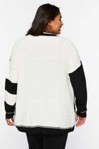 BLACK/WHITE Plus Size Yin Yang Cardigan Sweater, image 3