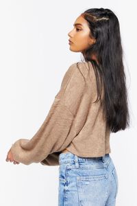 TAUPE Cropped Batwing-Sleeve Top, image 2