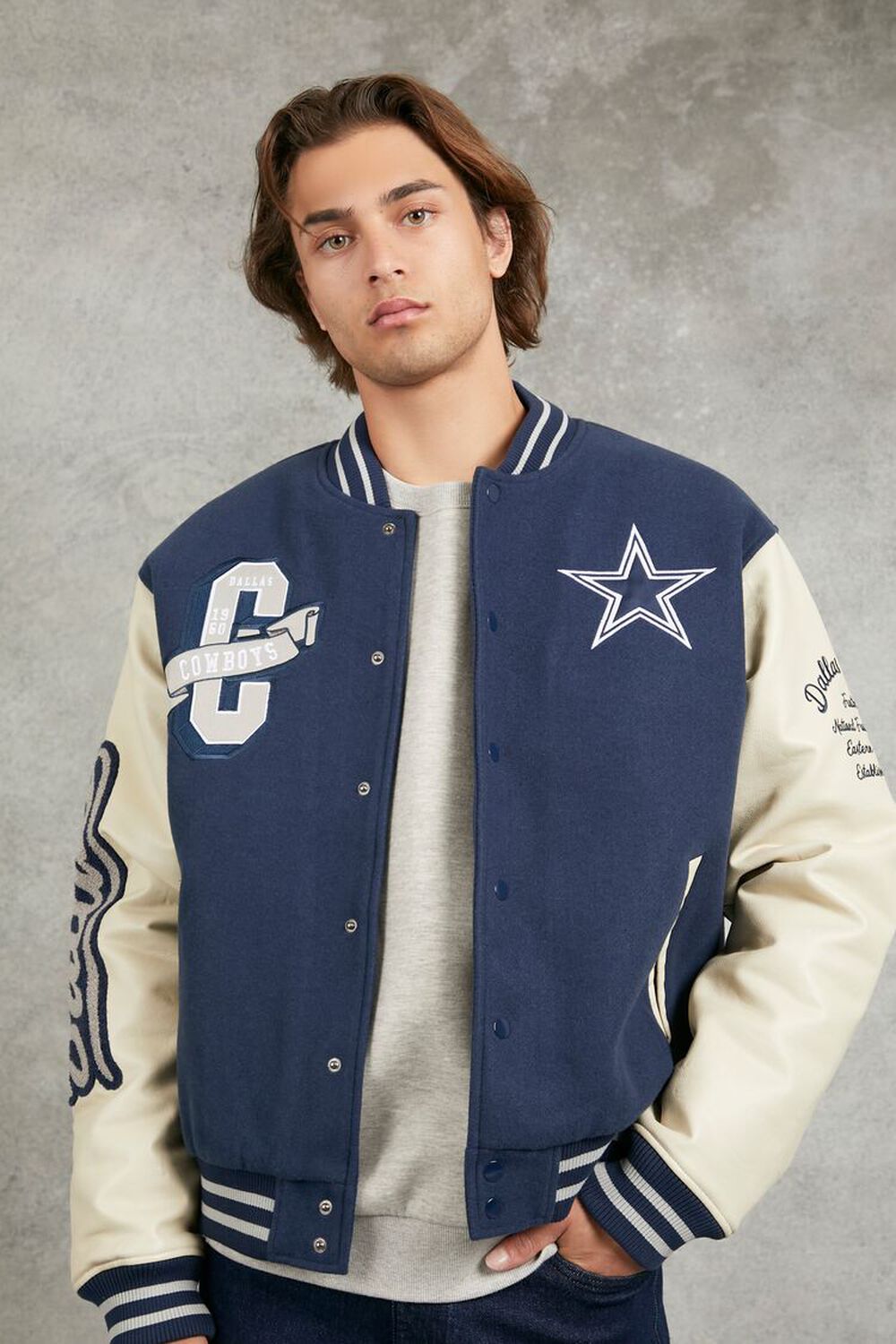 BLUE/MULTI Dallas Cowboys Varsity Letterman Jacket, image 1