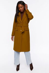 CIGAR Faux Wool Belted Trench Coat, image 4