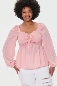 ROSE Plus Size Sweetheart Gingham Top, image 1