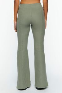 DARK GREEN Sweater-Knit Flare Pants, image 4