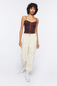 Plaid Zip-Up Cropped Bustier, image 4