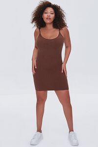CHOCOLATE Plus Size Ribbed Cami Mini Dress, image 4