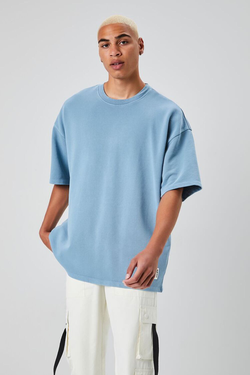 DEEP BLUE Palm Tree Patch Short-Sleeve Sweatshirt, image 1