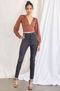 CHOCOLATE Plunging Crop Top, image 4