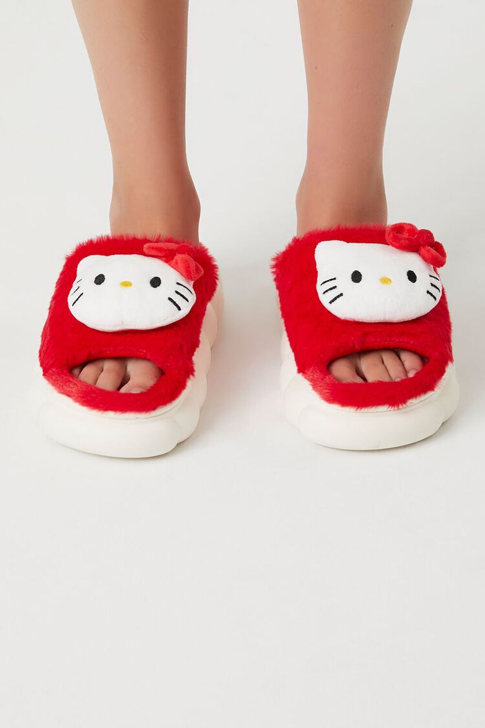 RED/WHITE Hello Kitty Plush House Slippers, image 3