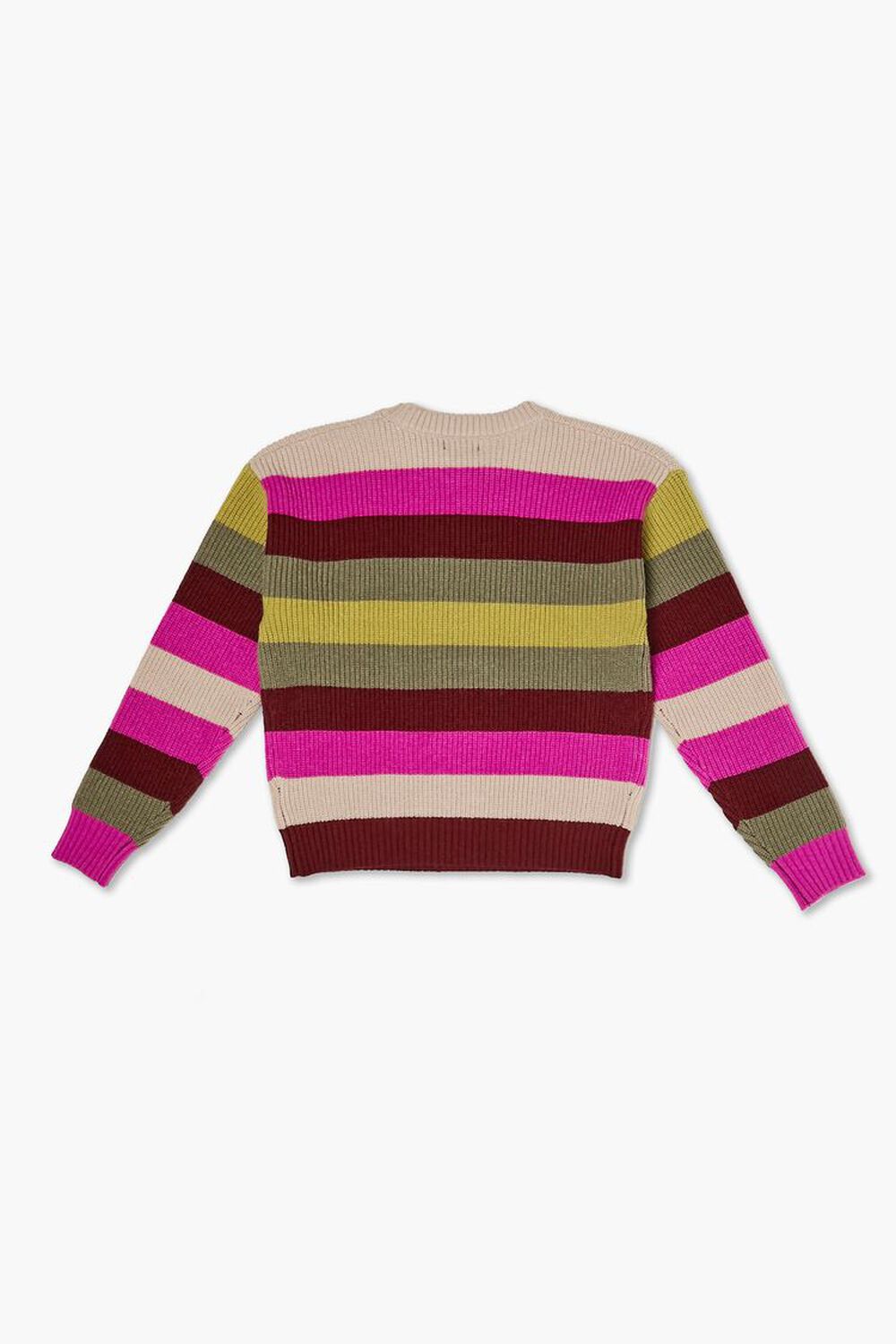 PINK/MULTI Girls Striped Mushroom Graphic Sweater (Kids), image 2