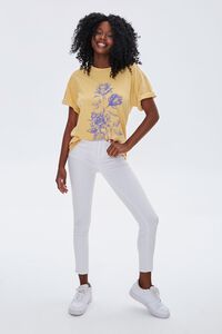 MUSTARD/PURPLE Floral Graphic Tee, image 4