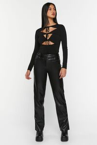 BLACK Cutout Long-Sleeve Bodysuit, image 4