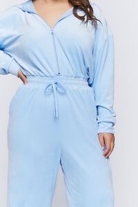 BABY BLUE Plus Size Velour Zip-Up Jumpsuit, image 5