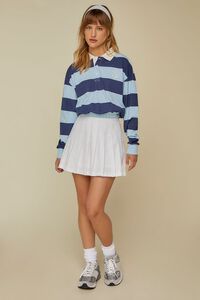 BLUE/MULTI Striped Rugby Cropped Shirt, image 4
