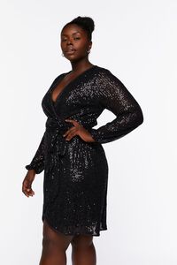 BLACK/BLACK Plus Size Sequin Wrap Dress, image 2