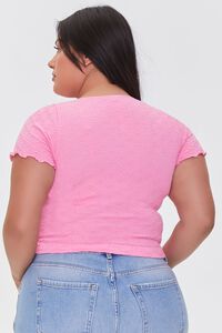 PINK ICING Plus Size Pointelle Knit Tee, image 3
