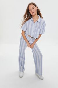LIGHT BLUE/MULTI Kendall + Kylie Linen-Blend Shirt, image 4