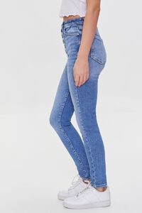 MEDIUM DENIM Recycled Cotton High-Rise Skinny Jeans, image 3