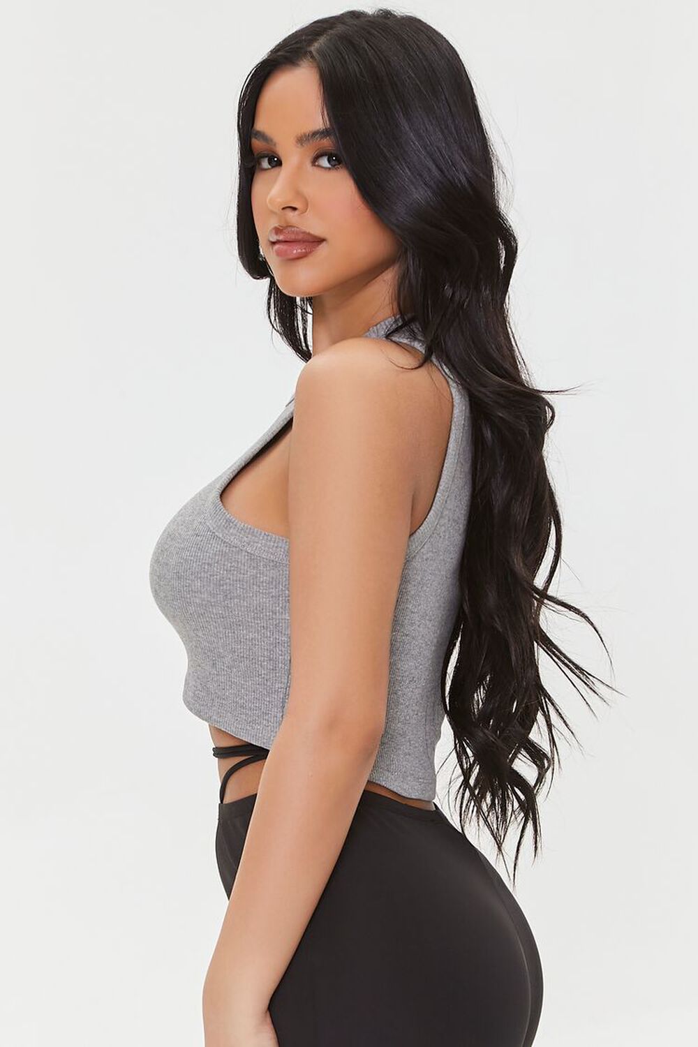 HEATHER GREY Cropped Tank Top, image 2