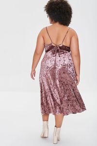 WINE Plus Size Crushed Velvet Dress, image 3