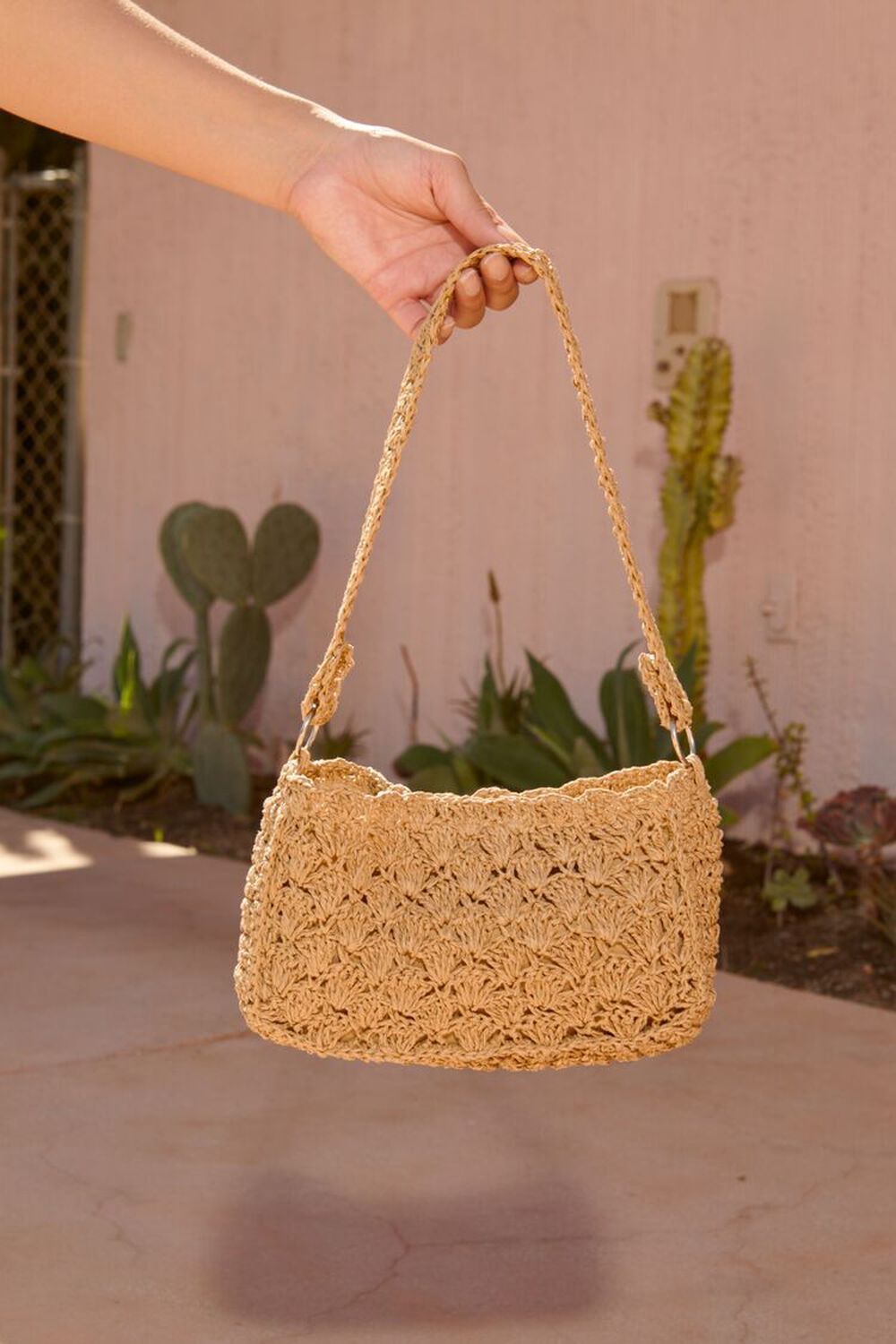 Crochet Baguette Shoulder Bag, image 1