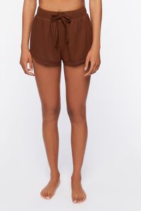 BROWN French Terry Lounge Shorts, image 2