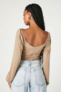 Ruched Peasant-Sleeve Top, image 3