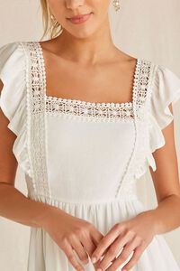 WHITE Crochet Fit & Flare Dress, image 6