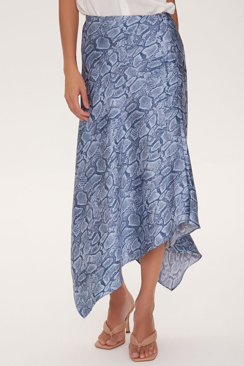 BLUE/MULTI Satin Snake Print Skirt, image 2