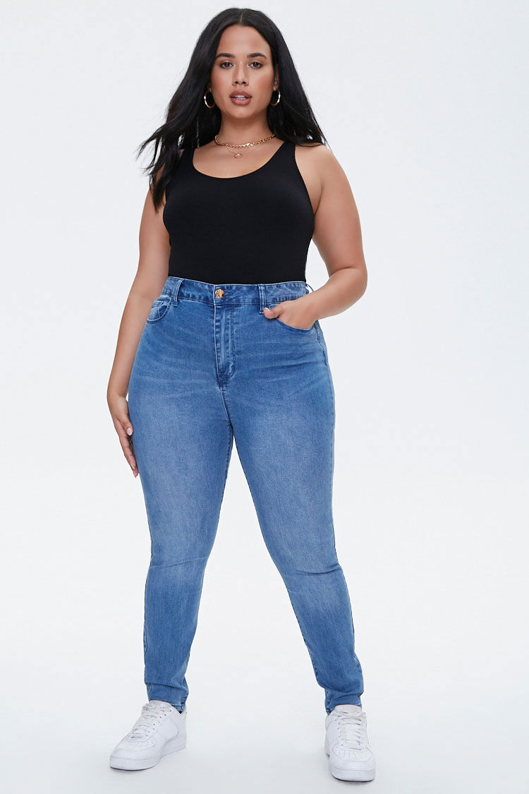 plus size high waisted white jeans
