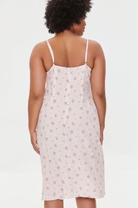 PINK/MULTI Plus Size Floral Cami Midi Dress, image 3