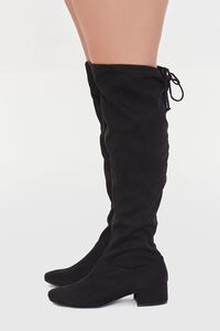 BLACK Knee-High Faux Suede Boots (Wide), image 2