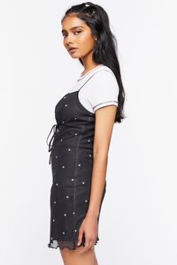 BLACK/WHITE Star Print Mesh Mini Dress, image 2
