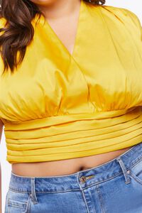YELLOW GOLD Plus Size Pintucked Crop Top, image 5
