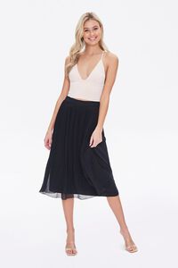 BLACK Knee-Length Pleated Skirt, image 5